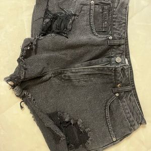 forever 21 black festival jean shorts